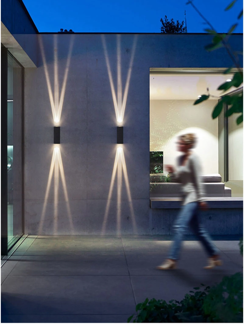 6W Outdoor Square Wall Lights Modern IP65 Outside Lamp LED Wall Lamp