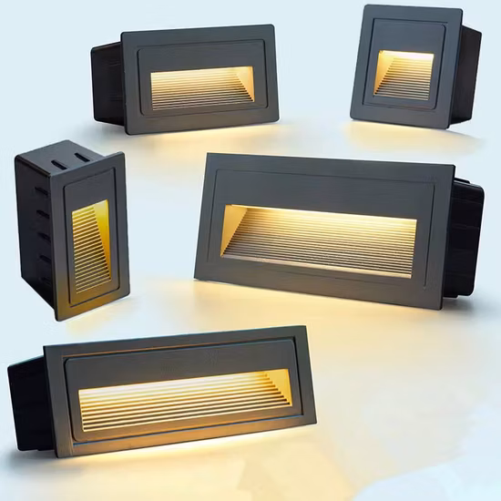 Aluminum 3W 85-265V Outdoor Recessed LED Wall Stairs Step Lights