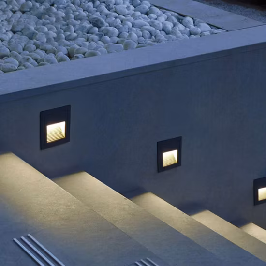 Outdoor Square Wall Foot Lamp 3W Recessed Lighting Square LED Step Light LED Stair Light